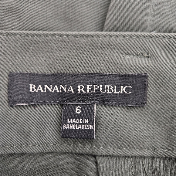 Banana Republic Utility Faux Wrap Skirt Flight Jacket Green Belt Zip Back 6 - Picture 6 of 8